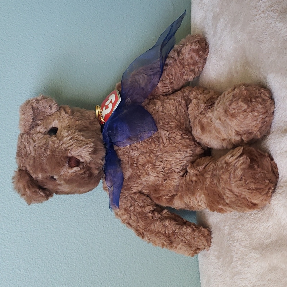 1990 Rumples Bear🐻☆RARE☆ Ty Vintage Classic Plush Teddy🐻With Tag & PVC Pellets